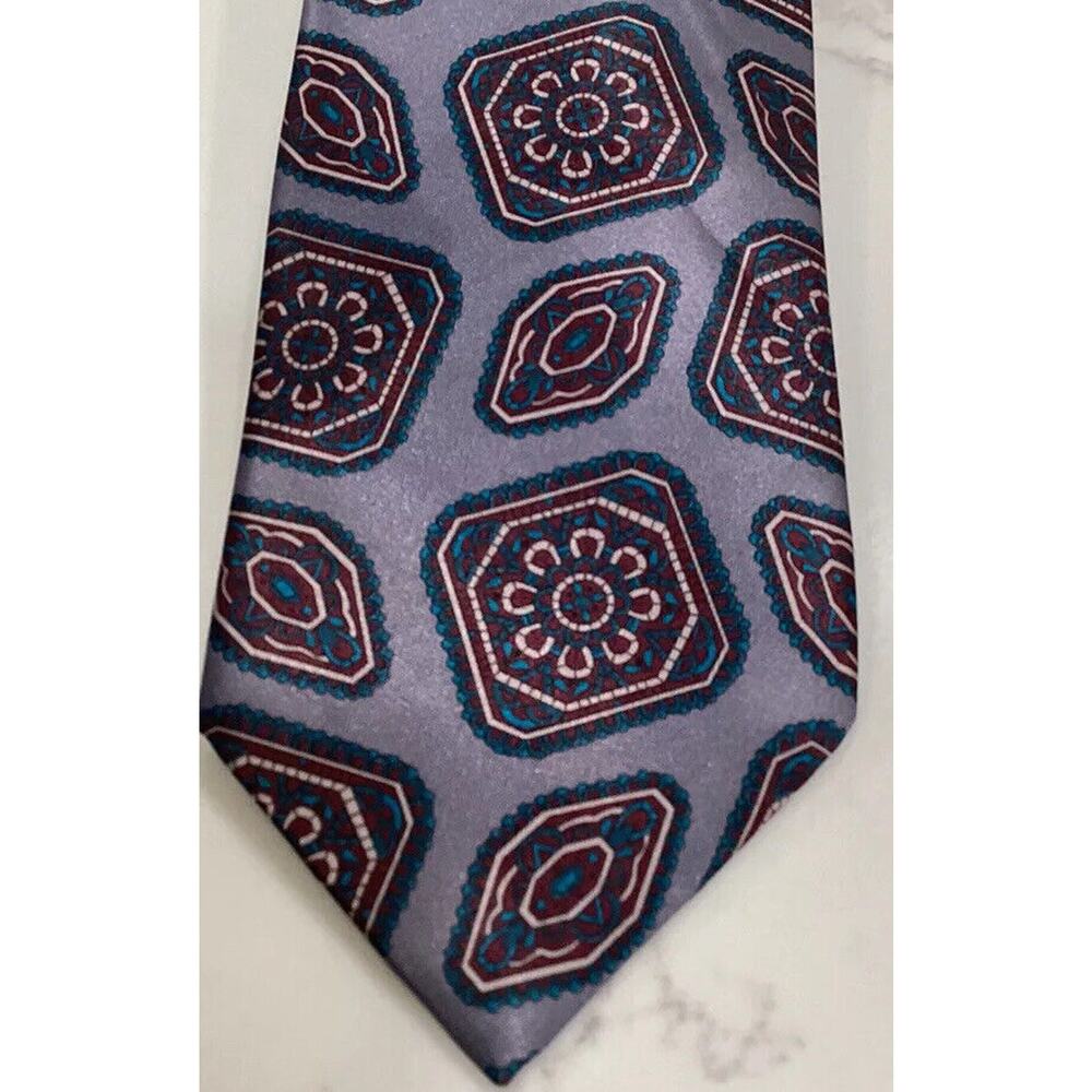 ketch gray blue mens Tie 3.75”‎ necktie silk Designer